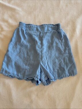 LC Lauren Conrad Light Blue Scalloped High-Waist Shorts